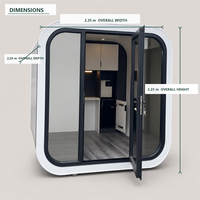 Maison capsule préfabriquée de 5 m², bureau de jardin avec porte en verre, studio de travail extérieur pour jardin, maison, resort et glamping