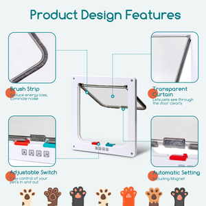 Nobleza 4-Way gattaiola magnetica porta per animali domestici per gatti e cani di piccola taglia forniture per animali di piccola taglia - Product Image 3