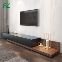 Meuble TV moderne minimaliste en panneau alvéolé d'aluminium, ignifuge, résistant à l'humidité, durable, multi-compartiments, pour salon et hôtel
