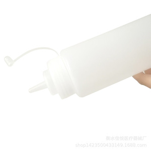 Plastic Sauce Dispenser Squeeze Bottle 240-680Ml Cylinder Screw Cap Food Grade Transparent For Salad Oil Dressing - Product Image 4