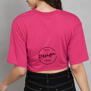 Camiseta Deportiva Holgada de Spandex Elástico para Mujer, Personalizada, con Hombros Caídos, Impresión Digital de Alta Calidad, Top Corto - Product Image 2