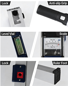 Règle de nivellement murale en alliage d'aluminium pliable de haute précision <span class=keywords><strong>2M</strong></span> avec <span class=keywords><strong>niveau</strong></span> <span class=keywords><strong>à</strong></span> <span class=keywords><strong>bulle</strong></span> - Product Image 3