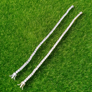 BB019 Pulsera de tenis de latón chapado en oro de 18K con circonita cúbica de 4mm, 6, 7, 8 y 9 pulgadas, estilo Iced Out, para mujer, joyería Hip Hop - Product Image 5