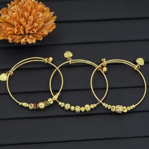 Pulsera de Cuentas Chapada en Oro de 24K para Mujer JXX con Colgante de Circonita de Colores, Accesorio de Boda, Brazalete Moderno - Product Image 1