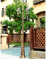 Lámpara de Jardín con Bombillas LED E27 para Exteriores, Farol Decorativo para Patio, Camino de Entrada, Poste de Aluminio, Farola LED