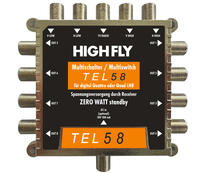 HFL58 Multicommutateur Satellite 5x8 950-2150MHz 4 Entrées Satellite 1 Entrée Terrestre 8 Sorties Abonnés Compatible Quattro Quad LNB HD 1080P