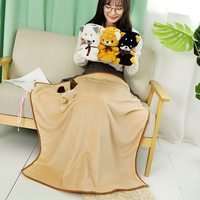 Usine en gros dessin animé animaux sieste polaire en peluche couverture enroulable couverture bébé tissé Techniques taille climatisation