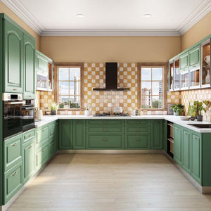 Armoires de <span class=keywords><strong>cuisine</strong></span> en forme de U personnalisées prêtes à monter en bois à <span class=keywords><strong>angle</strong></span> <span class=keywords><strong>gauche</strong></span> Armoire de <span class=keywords><strong>cuisine</strong></span> en forme de U de concepteur meubles de rangement à vendre - Product Image 6