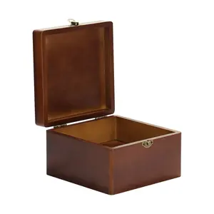 Cajas de madera talladas sin terminar vintage cajas artesanales de madera al por mayor para embalaje de regalo