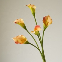 Fleurs artificielles en plastique de haute qualité, effet toucher réel, lys blancs pour centre de table, mariage, fête, décoration de la maison
