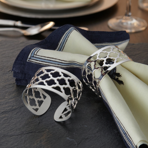Anneaux de serviette vintage en laiton plaqué argent, durables - Product Image 2