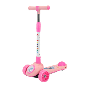 Modern Kids Seated Scooter with Three <b>Wheels</b> Foldable Design <b>Plastic</b> Body Height Adjustable & Light Included for Outdoor Fun - Product Image 3