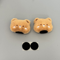 Décoration de casque en forme de tête d'animal en peluche, mignonne, amovible, lapin ou ours, à dégagement rapide, accessoires pour moto et ski