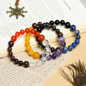 Pulsera de Cuentas Redondas de Cristal Natural de las 12 Constelaciones, Colgante de Piedra de los Doce Signos, Citrino, Ágata Roja, Tejido Coleccionable - Product Image 3
