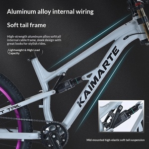 Vélo de montagne tout-terrain 27,5/26 pouces avec fourche à ressort hydraulique en aluminium, suspension souple, absorption des chocs, 12 vitesses, capacité de charge 120 kg, suspension souple 120 Ri - Product Image 4