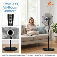 Ventilateur sur pied moderne de 16 pouces à prix de gros, 220 V, pour hôtel, oscillant, électrique, avec télécommande, 3 vitesses, silencieux