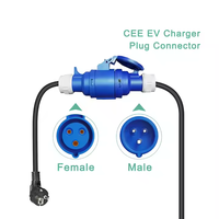 32A 1Phase chargeur de véhicule électrique adaptateur Portable CEE prise femelle 3Pin bleu 220V prise multiple nouveau Compatible Ev