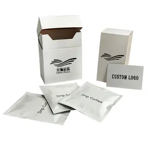 Custom Bag Package Ground Drip Coffee Sachets Coffee Filter Bag Box For Ear Hanging Packaging With Customize Printed Logo