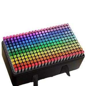 Ensemble de marqueurs à alcool pour artistes, 30, 40, 60, 80, 120, 168, 262 couleurs, double pointe oblique, pour papier, permanents - Product Image 1
