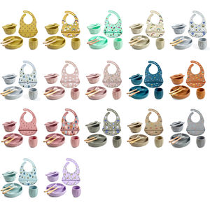 Vente directe usine : Ensemble de vaisselle pour bébé en silicone sans BPA, comprenant une tasse anti-déversement, un bol à <span class=keywords><strong>soupe</strong></span> à ventouse et un bavoir réglable en taille - Product Image 6