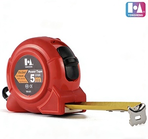 Ruban à mesurer en acier rouge haute visibilité 5m/16ft, double échelle métrique/im impériale, outil de mesure professionnel certifié - Product Image 4