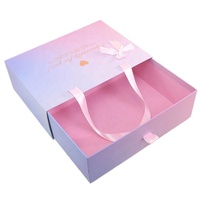 Tiroir d'emballage cadeau en papier rose mignon personnalisé pour mariage boîte en carton pour faveurs de mariage bonbons d'anniversaire doux