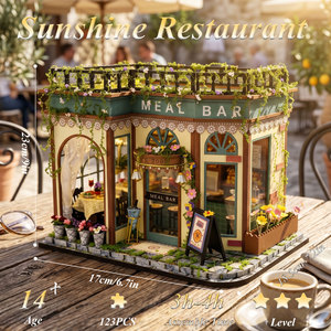 Cafetería Acogedora Temática Vintage, Bar de Comida, <span class=keywords><strong>Rompecabezas</strong></span> 3D de Madera, Arquitectura, Manualidades, Regalo, Kit de Diorama en Miniatura para Rincón de Lectura - Product Image 2