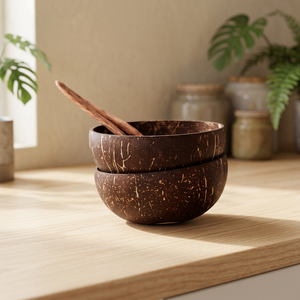 Tendance Actuelle 2026 : Bol en Coque de Noix de Coco Fait Main, Écologique et Naturel, Design Rustique, Idéal pour Céréales, Salades et Desserts - Product Image 1