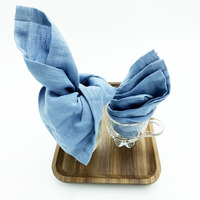 Décor à la maison naturel décor de table rustique pur lin français pierre lavé lin brodé serviettes nappes serviettes napperons