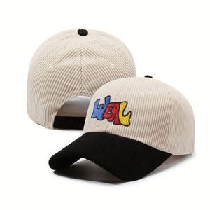 Casquette de baseball en velours côtelé non structurée bicolore avec broderie personnalisée, casquette à 6 panneaux, casquette non structurée style « Dad Hat » - Product Image 6
