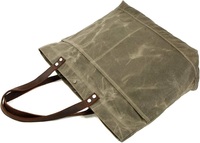 Sac fourre-tout de voyage portable en toile cirée pour femme, imperméable, 26L, style vintage, avec bandoulière en cuir, personnalisable avec LOGO