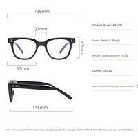 Lunettes de vue carrées rétro noires en acétate, anti-lumière bleue, prêtes à la pose de verres correcteurs, unisexe