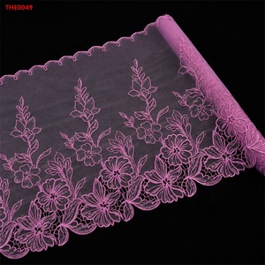 Nuevo Ribete <span class=keywords><strong>de</strong></span> <span class=keywords><strong>Tul</strong></span> <span class=keywords><strong>de</strong></span> Guipur Floral Rosa con Bordado Blanco para Prendas <span class=keywords><strong>de</strong></span> Vestir - Product Image 2