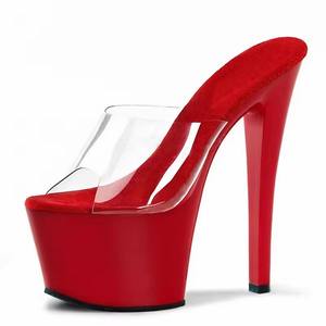 Sandalias de Tacón <span class=keywords><strong>Alto</strong></span> de 7 Pulgadas-17 cm para Mujer, con Punta Abierta, para Discoteca, Fiesta, Pasarela, Banquete, Vestido de Noche, Estilo Stripper, Sexy, Talla Grande - Product Image 3