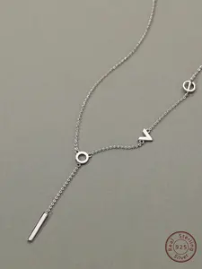 Elegante bella 925 in argento Sterling placcato oro 18K lettere d'amore ciondolo ciondolo nappa a goccia per le donne