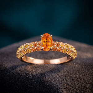 Anillo de Topacio Ovalado en Oro Rosa para Mujer, Anillo de Compromiso Romántico con Piedra Preciosa - Product Image 4