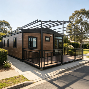 Casa Contenedor de Fácil Montaje, Estructura Ligera de 30 pies, 2 Dormitorios con Terraza en el Techo, para Uso Comercial o como Granny Flat, con Paneles Metálicos Decorados - Product Image 1