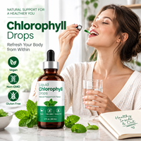 Gouttes de chlorophylle liquide 2 fl oz Saveur menthe poivrée naturelle Formule végétalienne sans OGM sans gluten