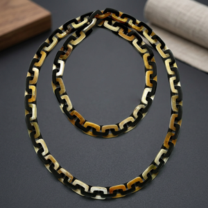 Collar de Cadena con Eslabones de Cuerno Unisex, Artesanal y Saludable, Joyería Ecológica Casual/Deportiva para Aniversario - Product Image 3