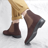 Bottes habillées à bout pointu en cuir de vachette confortables pour hommes, grandes tailles 38-48/6.5-14, bottines décontractées en cuir