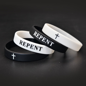 Pulsera de Silicona con Logotipo Personalizado de Fábrica, Brazalete de Goma Religioso con Cruz, Regalo Promocional para Eventos de Iglesia, Fe Cristiana - Product Image 4