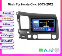 10.1 pouces 2 DIN GPS Navigation lecteur multimédia autoradio unité principale Android Auto Radio pour Honda Civic 2005-2012