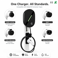 Pour Tesla BYD Ford BMW Chargeur EV 7kW 11kW 22kW Compatibilité Globale Type 1 Type 2 GBT NACS Station de Recharge Domestique Intelligente avec Application WiFi