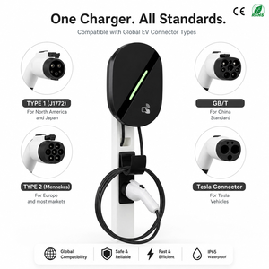Pour <span class=keywords><strong>Tesla</strong></span> BYD Ford BMW Chargeur EV 7kW 11kW 22kW Compatibilité Globale Type 1 Type 2 GBT NACS Station de Recharge Domestique Intelligente avec Application WiFi - Product Image 2