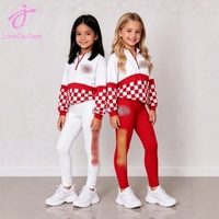 Loveda Vente en gros Impression numérique personnalisée Nouvelle arrivée Ensemble deux pièces pour femmes et filles Sweat-shirt à fermeture éclair à manches longues et pantalon de sport