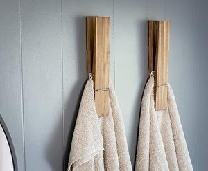 Decorazione da parete mollette in legno <span class=keywords><strong>porta</strong></span> <span class=keywords><strong>asciugamani</strong></span>, molletta da <span class=keywords><strong>bagno</strong></span> <span class=keywords><strong>porta</strong></span> <span class=keywords><strong>asciugamani</strong></span> con <span class=keywords><strong>adesivo</strong></span> - Product Image 1