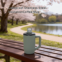 Mug à café isotherme sans BPA de 450 ml avec couvercle anti-fuite - Tasse de voyage portable pour boissons chaudes et froides