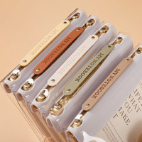Carnet de voyage transparent en PVC et cuir format A6 pour filles et femmes, planificateur de budget et de trésorerie, avec 6 anneaux dorés, idéal comme cadeau