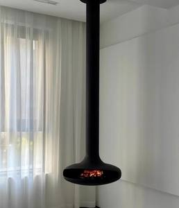 Estufas decorativas montadas en la <span class=keywords><strong>pared</strong></span> de fuego real para interiores personalizadas de fábrica, la mejor venta, chimenea suspendida colgante - Product Image 5