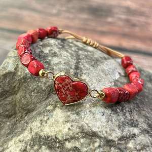 Bracelet en pierre naturelle avec perles de verre colorées, protection familiale, style viral sur les réseaux sociaux, garantie de qualité - Product Image 5